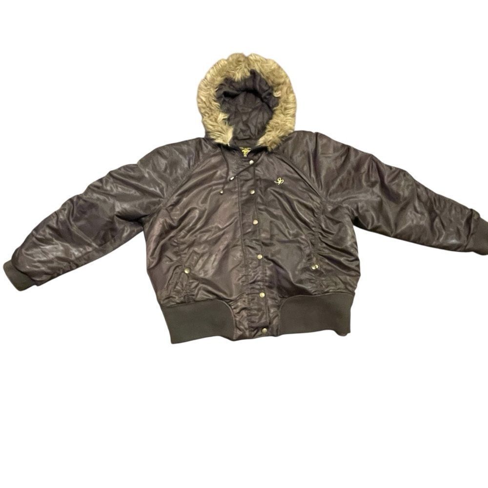 Vintage South Pole Women’s Faux Fur Trim Hooded Jacket Brown Size 3X